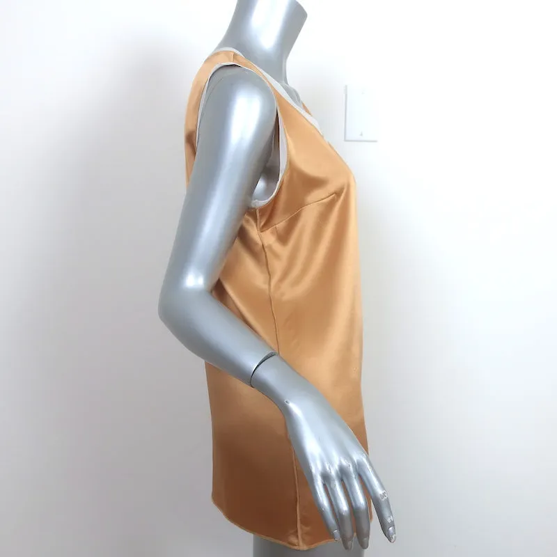 Dolce & Gabbana Tanktop Gold Satin Größe 42 Ärmellose Bluse