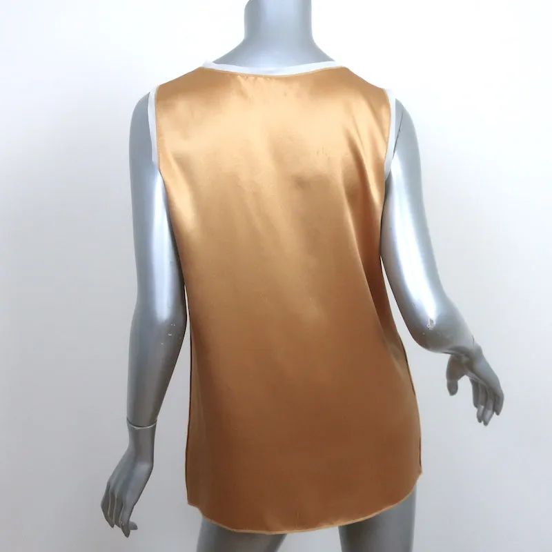 Dolce & Gabbana Tanktop Gold Satin Größe 42 Ärmellose Bluse