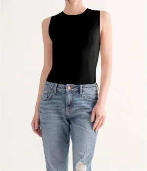 Doppelschichtiger Bodysuit in Schwarz