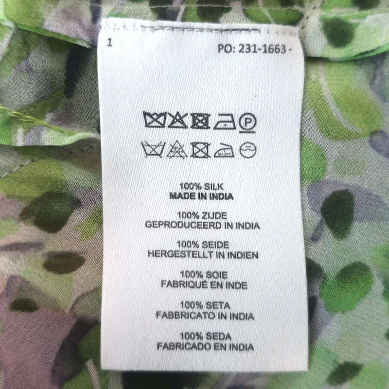 Dries Van Noten Asymmetrisches Rüschenoberteil Mehrfarbig Bedruckter Chiffon Größe 40 NEU