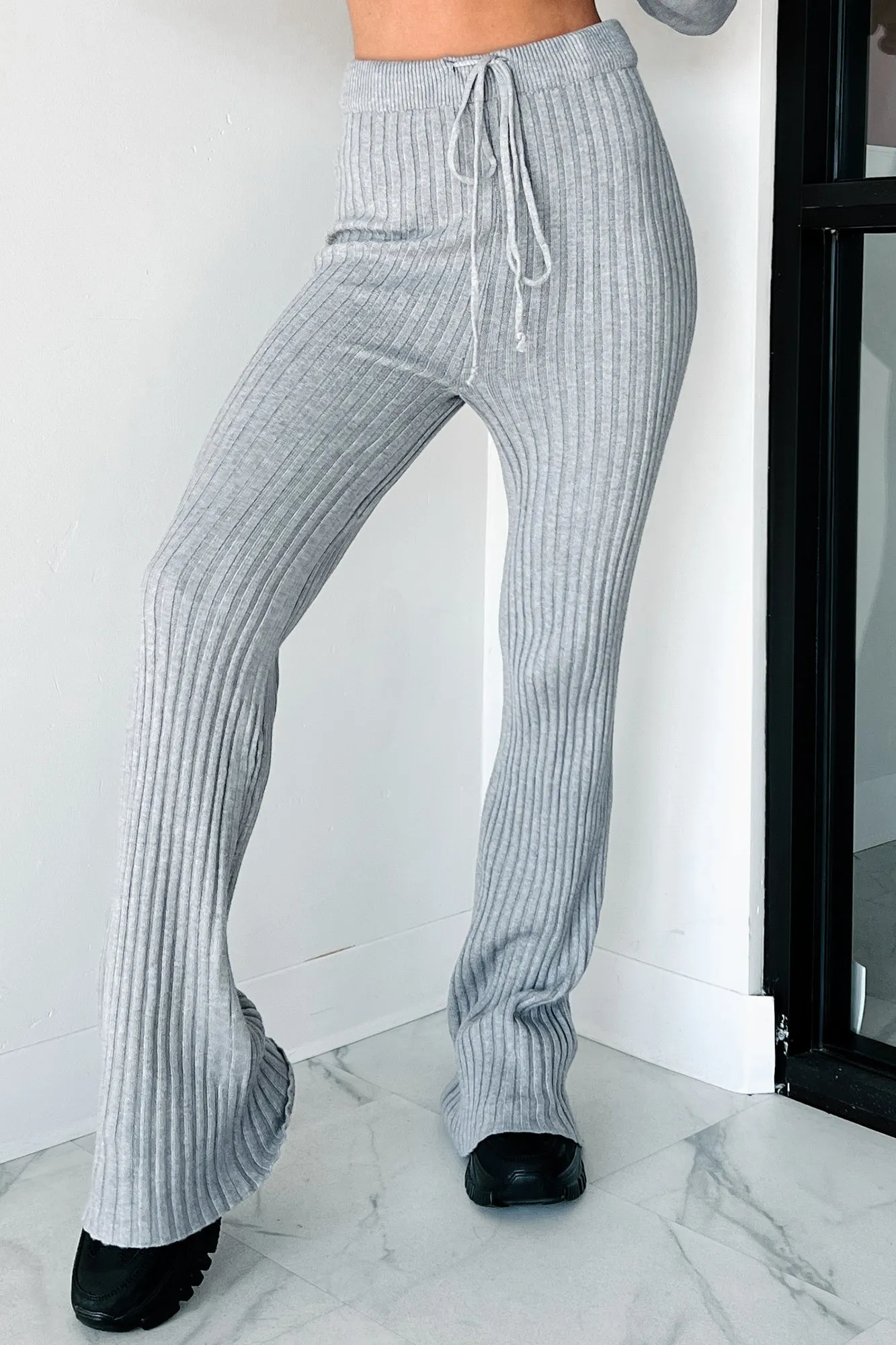 Schläfriges Lieblings-Strick-Sweater-Zweiteiler (Heather Grau)