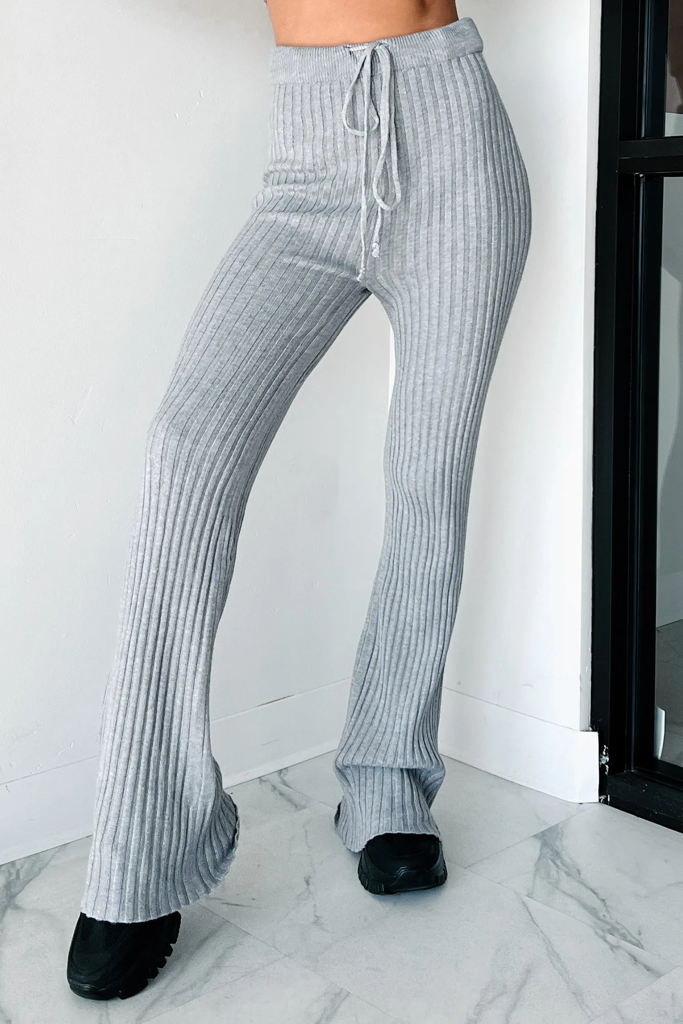 Schläfriges Lieblings-Strick-Sweater-Zweiteiler (Heather Grau)