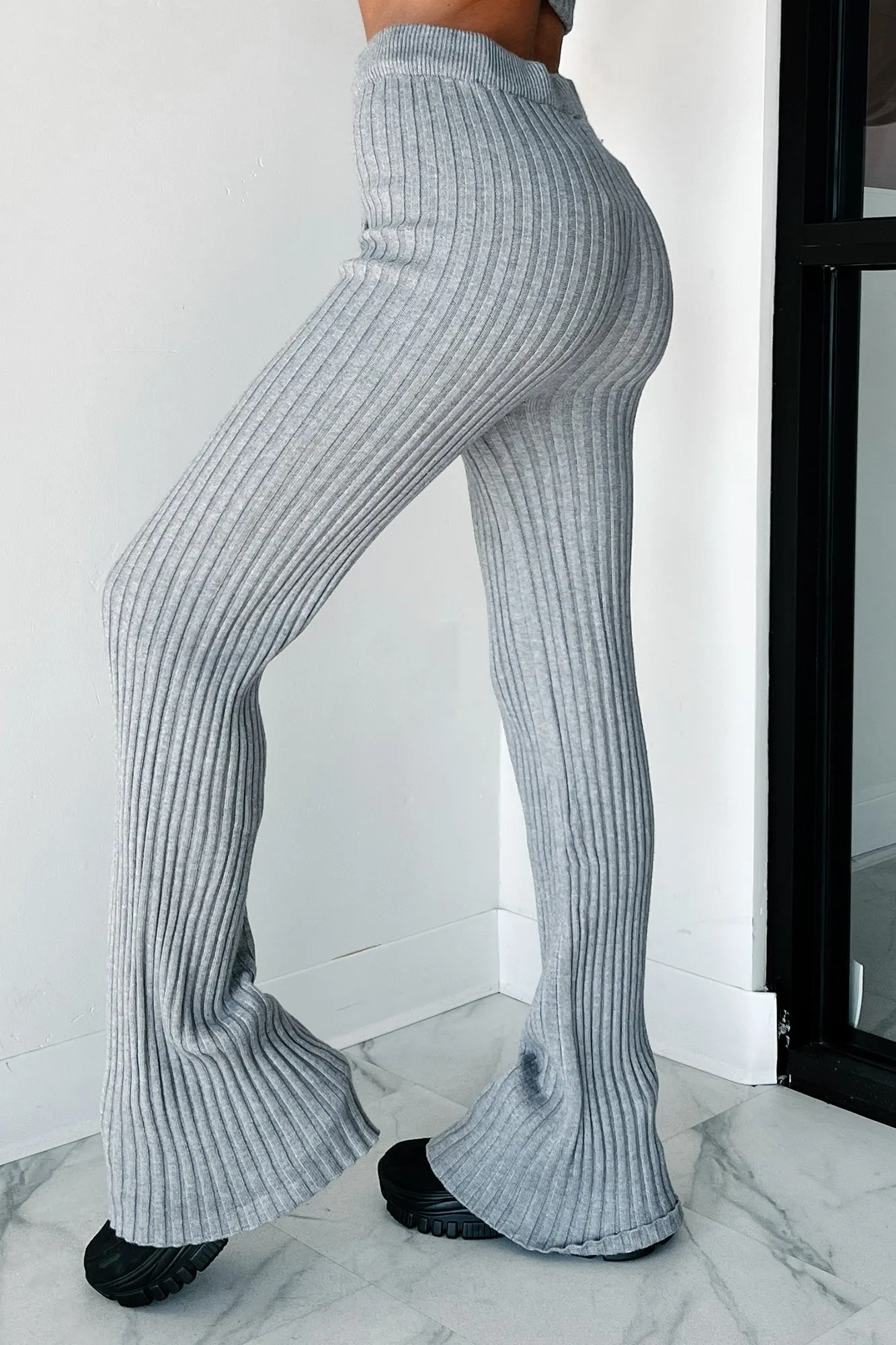 Schläfriges Lieblings-Strick-Sweater-Zweiteiler (Heather Grau)