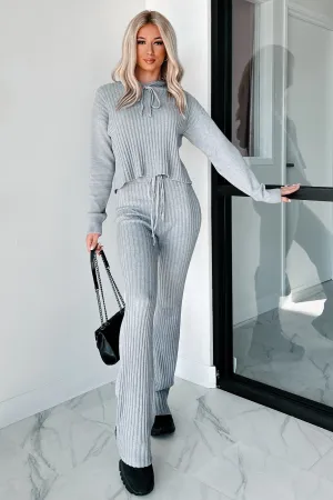 Schläfriges Lieblings-Strick-Sweater-Zweiteiler (Heather Grau)
