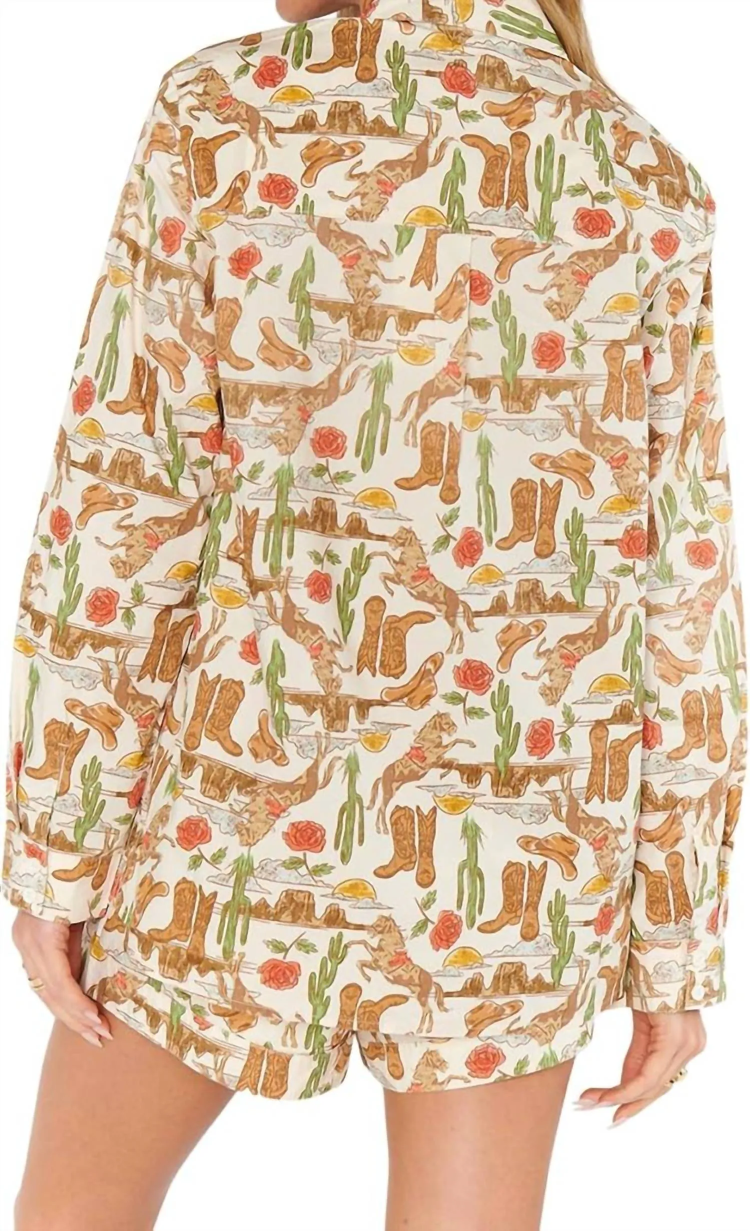 Frühaufsteher-Pyjama-Set im Rodeo-Escape-Design