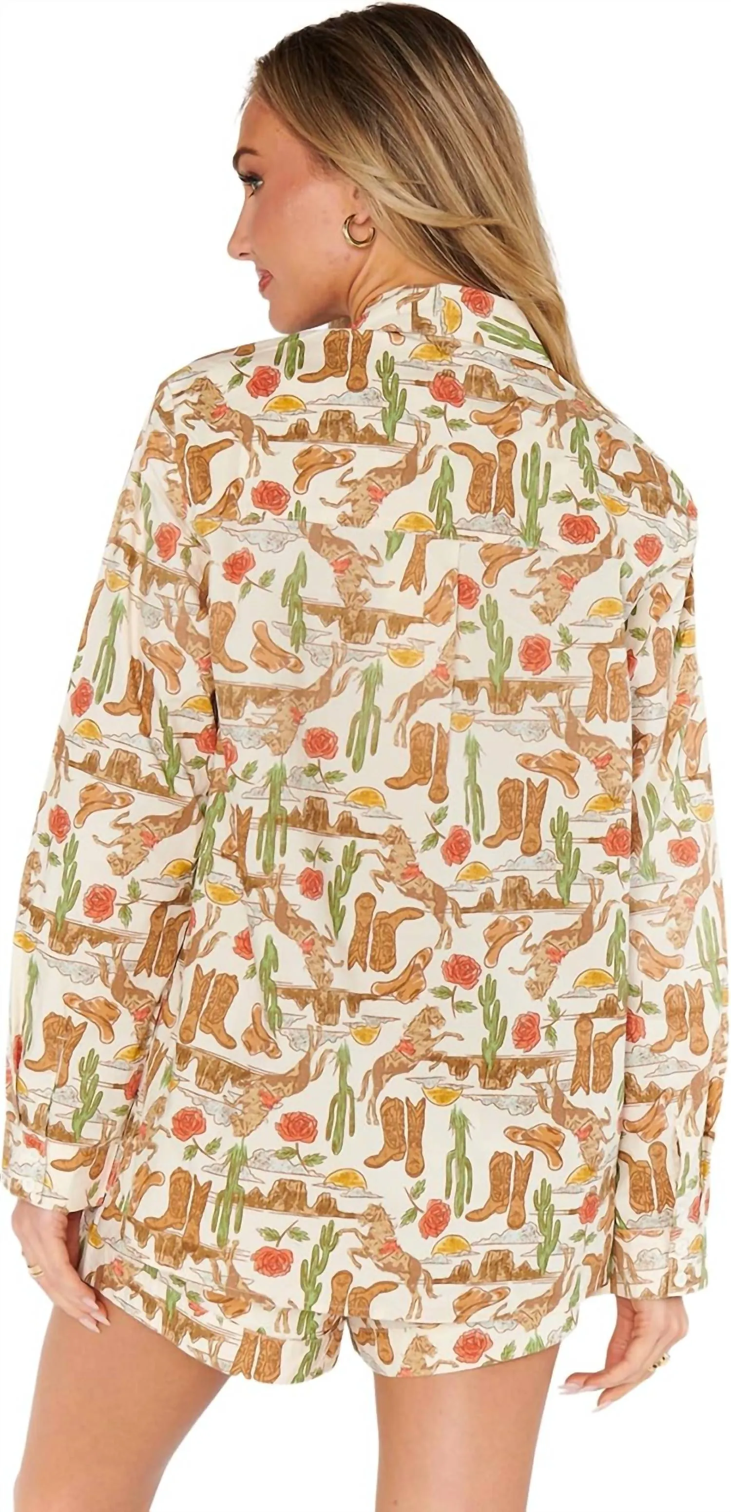 Frühaufsteher-Pyjama-Set im Rodeo-Escape-Design