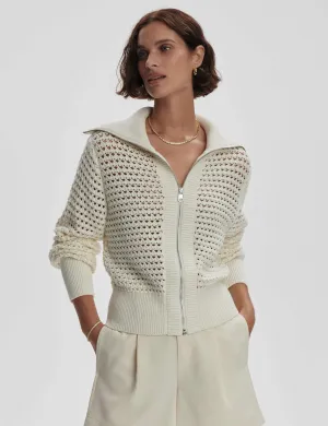 Eloise Zip-Through Strick - Silberreiher