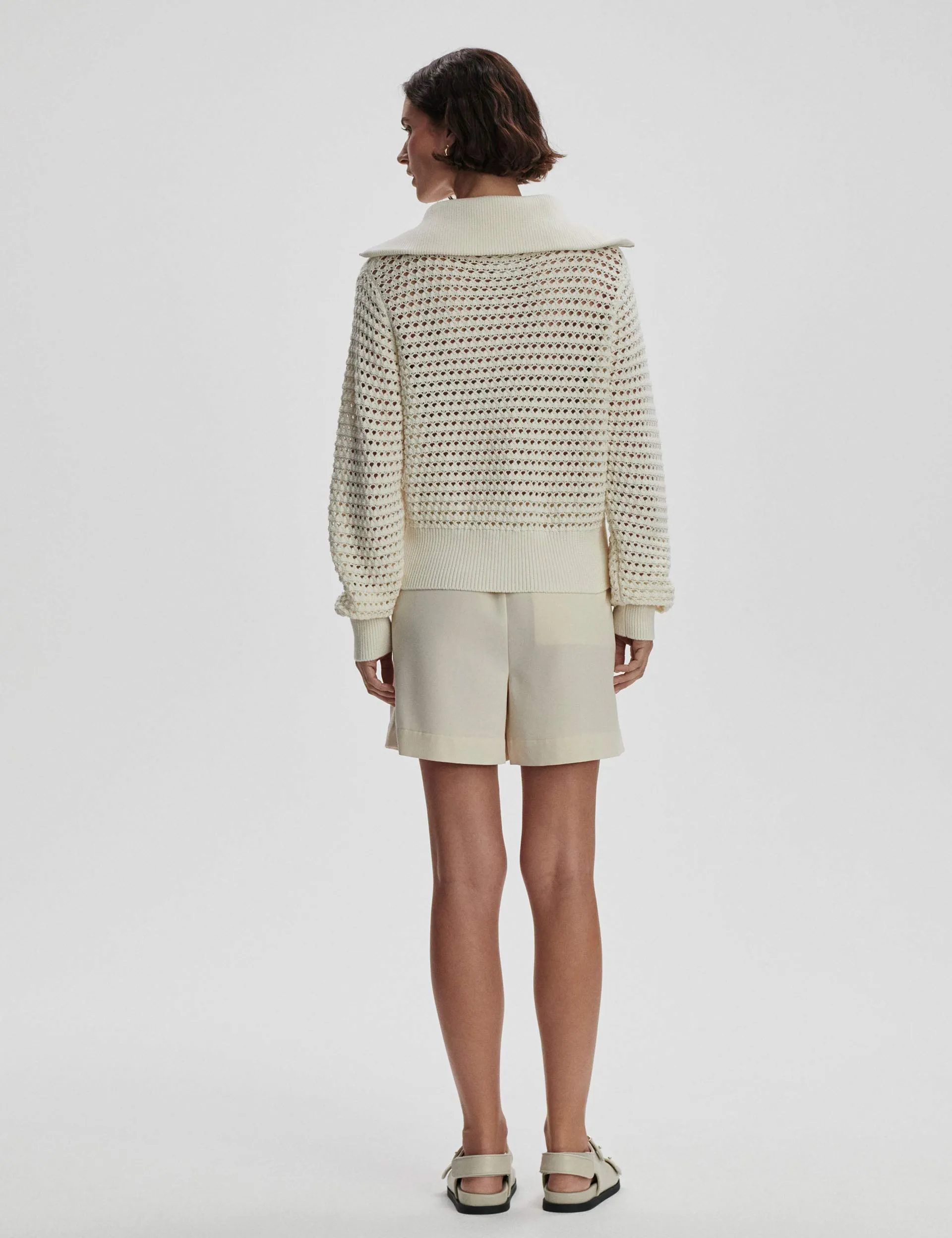 Eloise Zip-Through Strick - Silberreiher