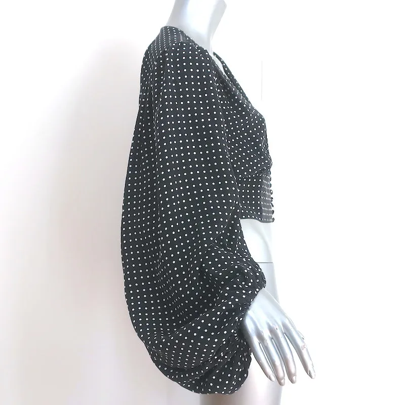 Equipment Sola Ballonärmel Bluse Schwarz-Weiß Punkte Seide Größe S