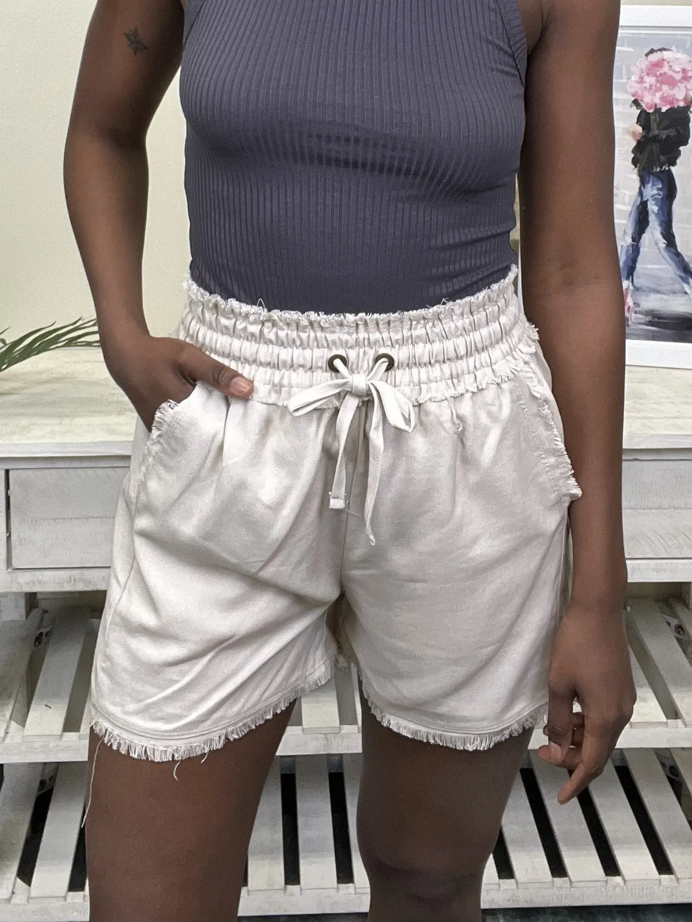 Fierce Lady Damen Freizeit Shorts mit Ausreißern
