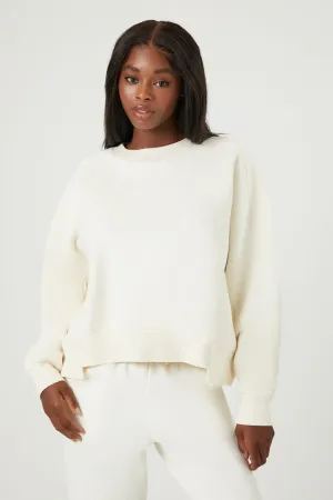 Forever 21 Damen Active Fleece V-Ausschnitt Pullover Vanille Forever 21