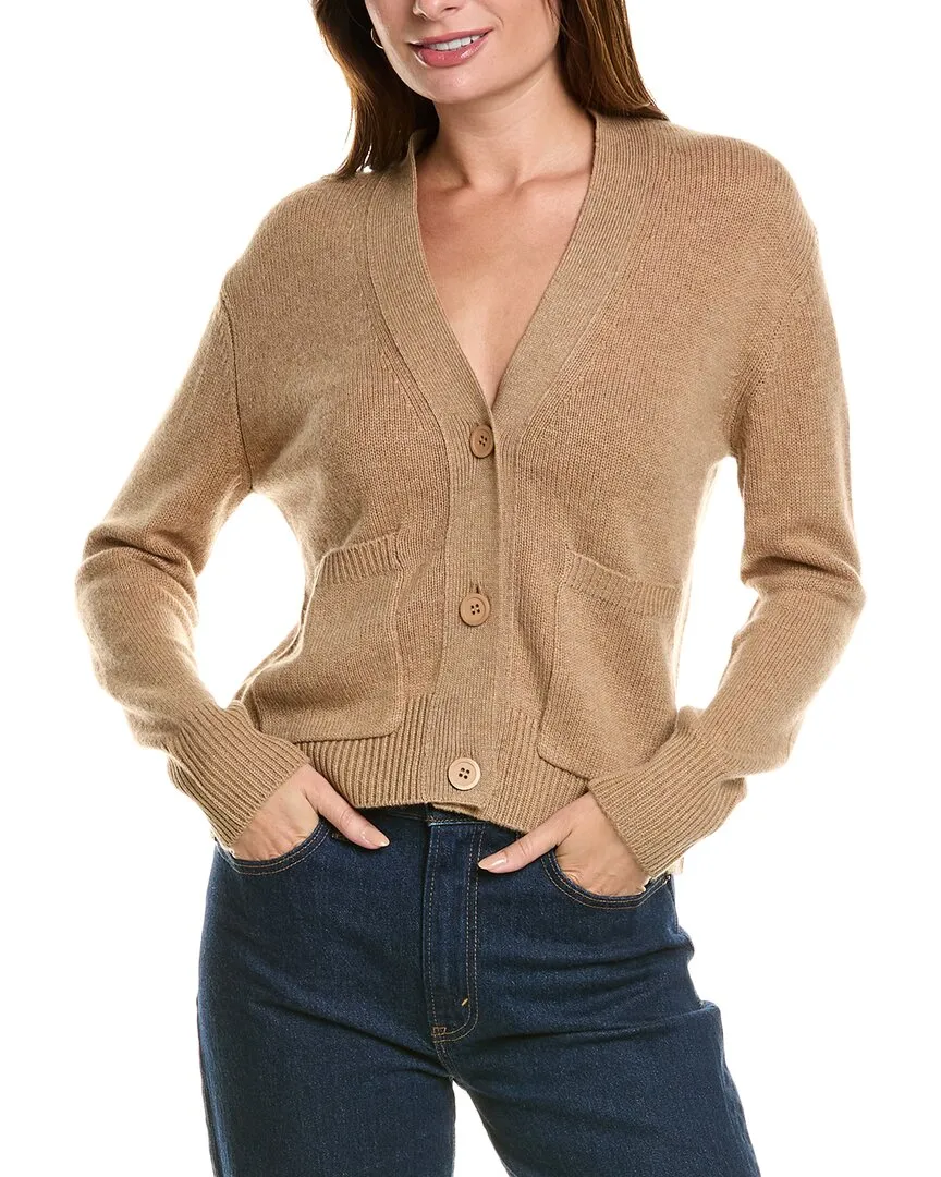 Forte Kaschmir V-Ausschnitt Woll- & Kaschmir-Mix Cardigan mit Tasche