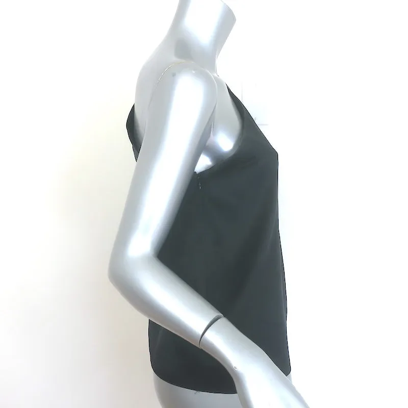 FRAME Entspanntes Ein-Schulter-Top Schwarz Seiden Satin Größe S