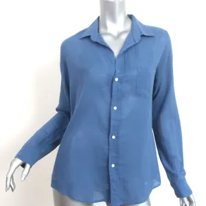 Frank & Eileen Barry Hemd Blau Baumwolle Größe Small Langarm Oberteil