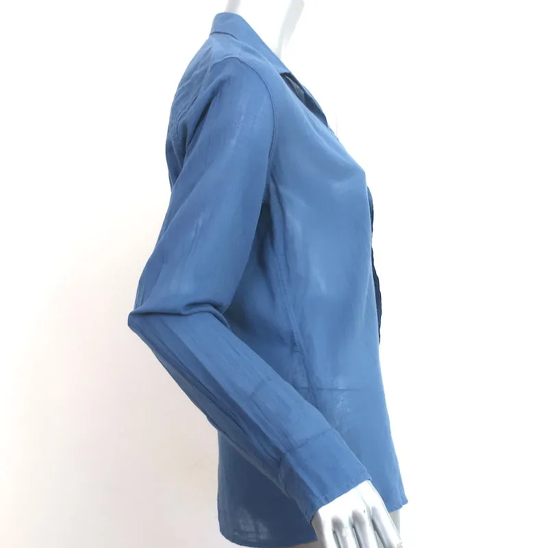 Frank & Eileen Barry Hemd Blau Baumwolle Größe Small Langarm Oberteil