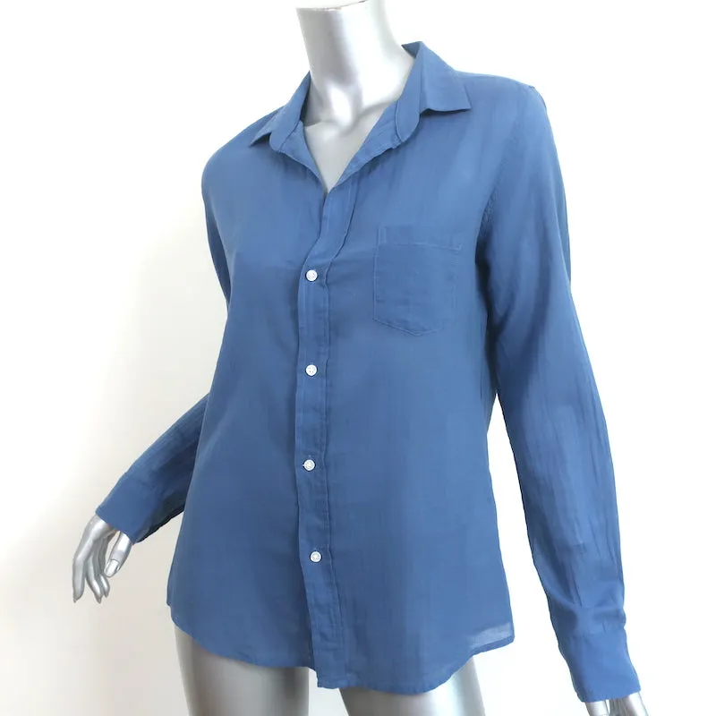 Frank & Eileen Barry Hemd Blau Baumwolle Größe Small Langarm Oberteil