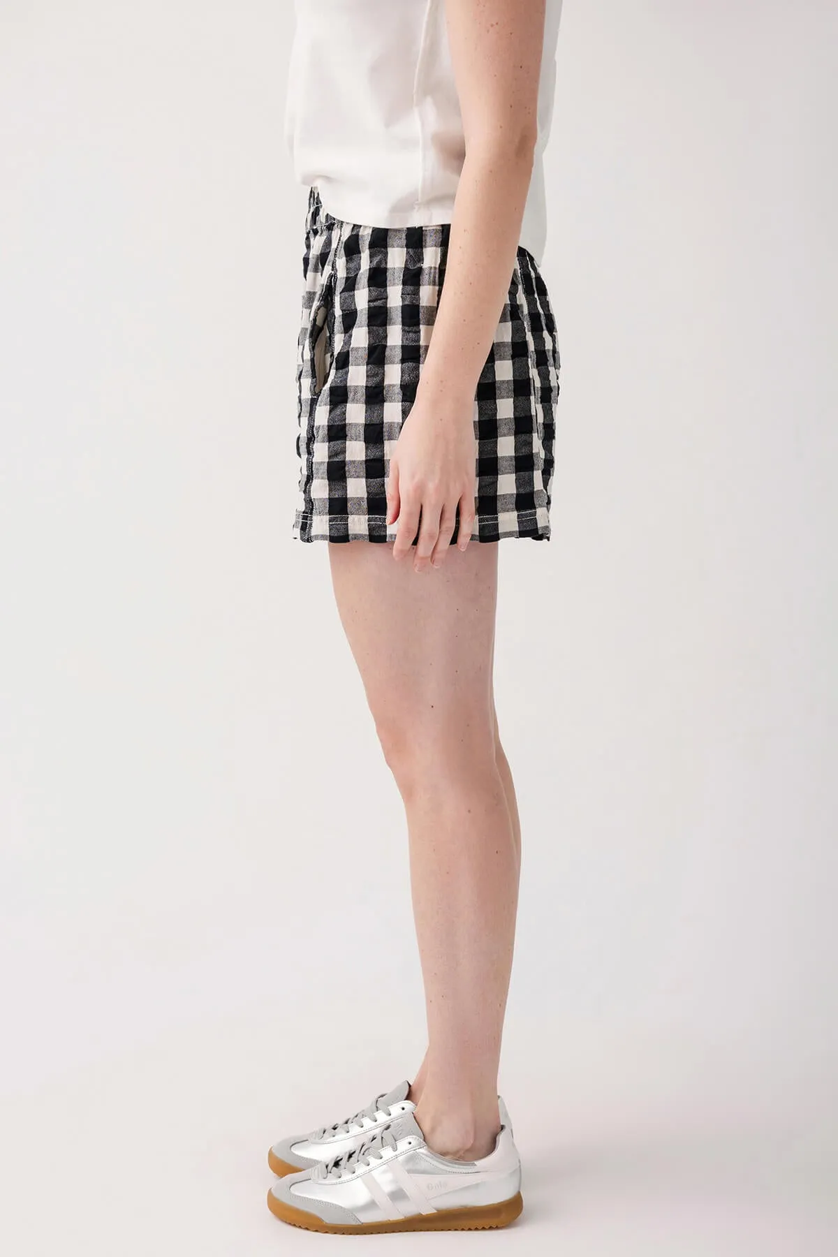Free People Bequeme Seersucker-Ziehshorts