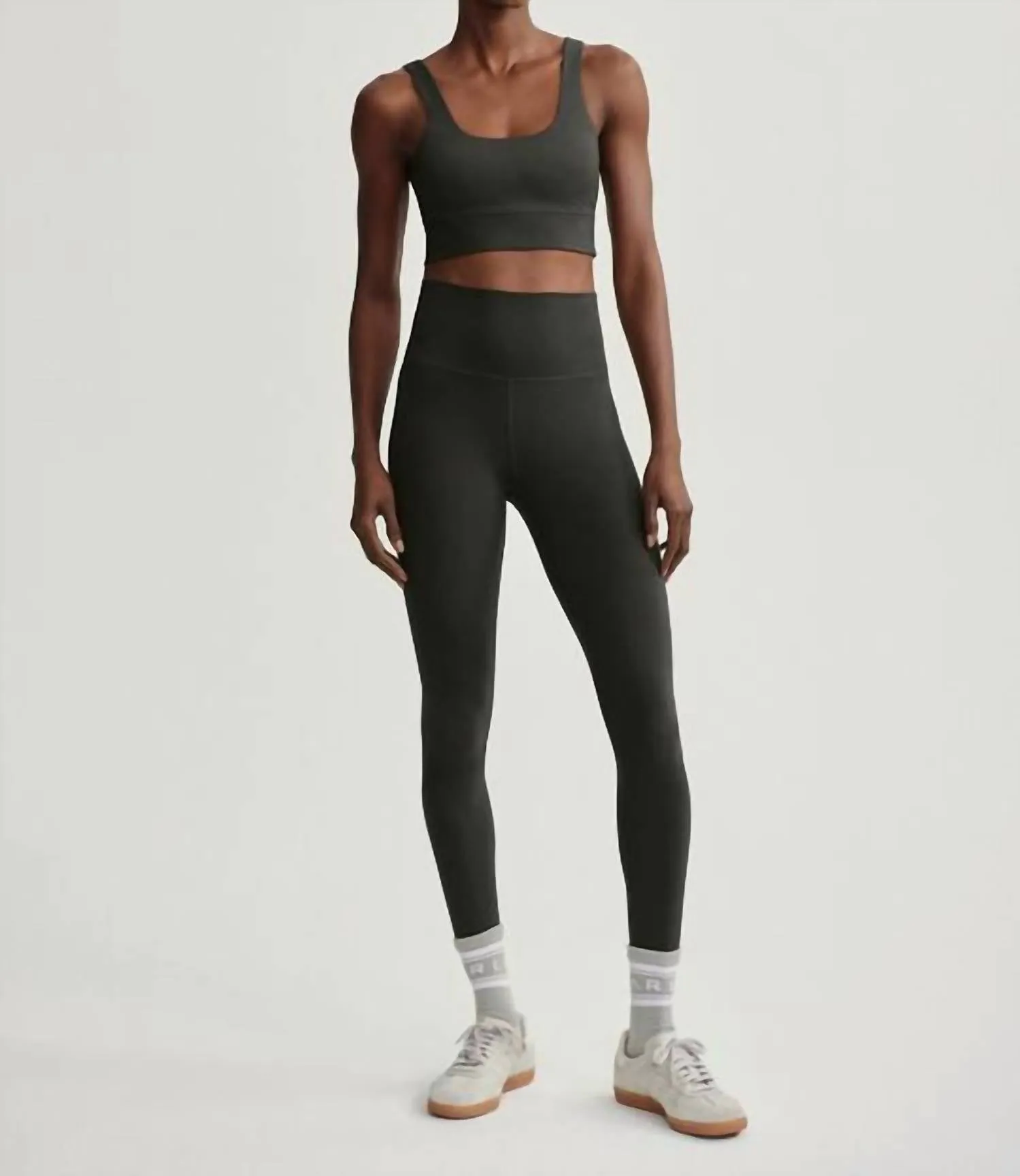 Freesoft High-Waist Leggings in Dunklem Harzgrün