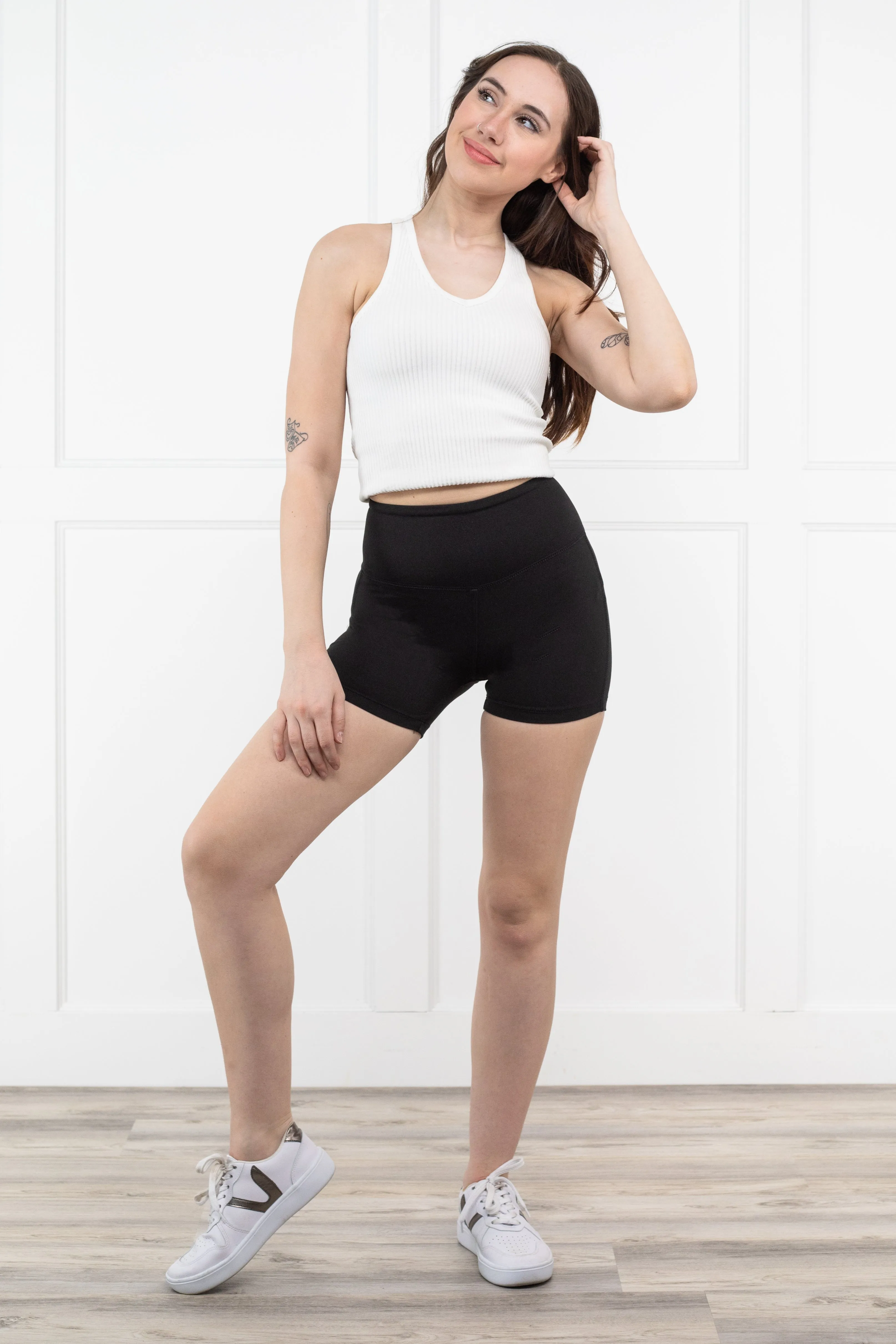 Get Like Me Sportliche Mid-Rise-Damen-Biker-Shorts