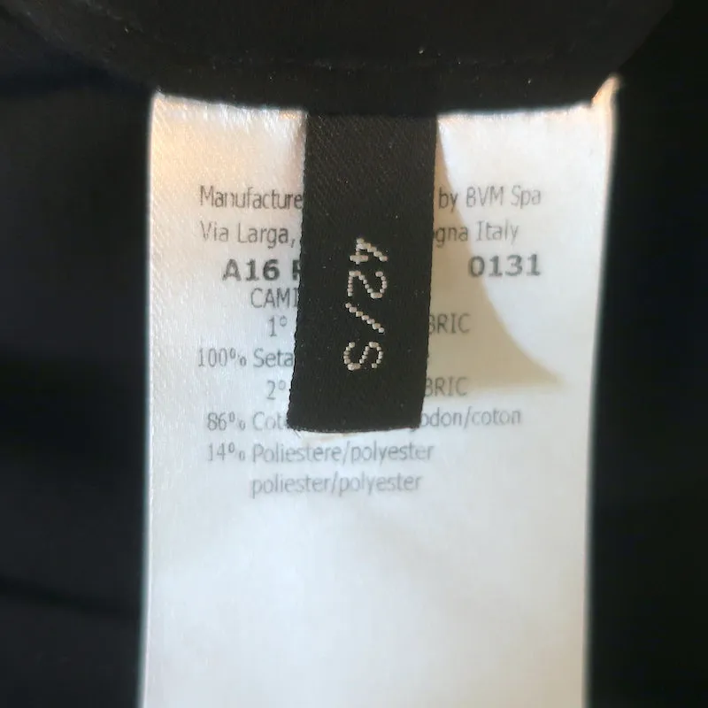 Giambattista Valli Häkelspitze-verziertes Bluse Schwarz Seide Größe 42 Langarm Top