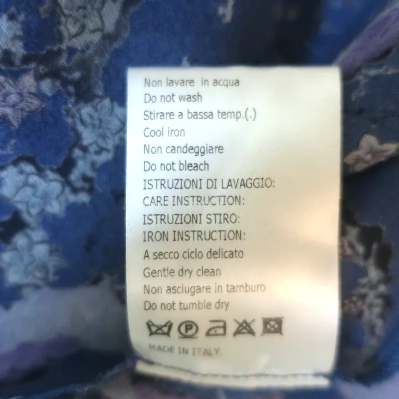 Giambattista Valli Trapez-Tanktop Navy/Lila Blumenmuster Chiffon Größe 38