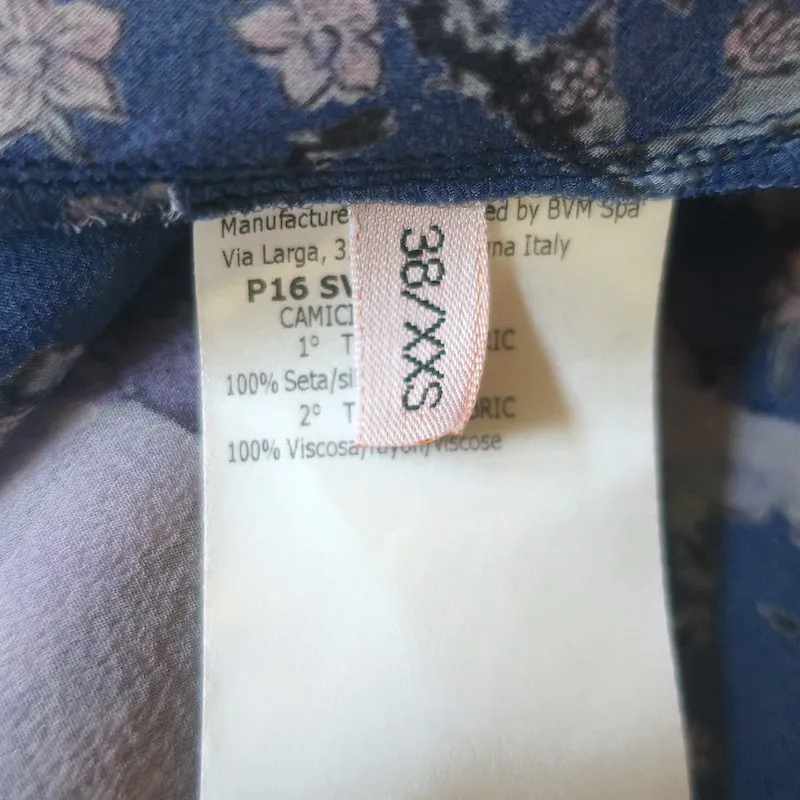 Giambattista Valli Trapez-Tanktop Navy/Lila Blumenmuster Chiffon Größe 38