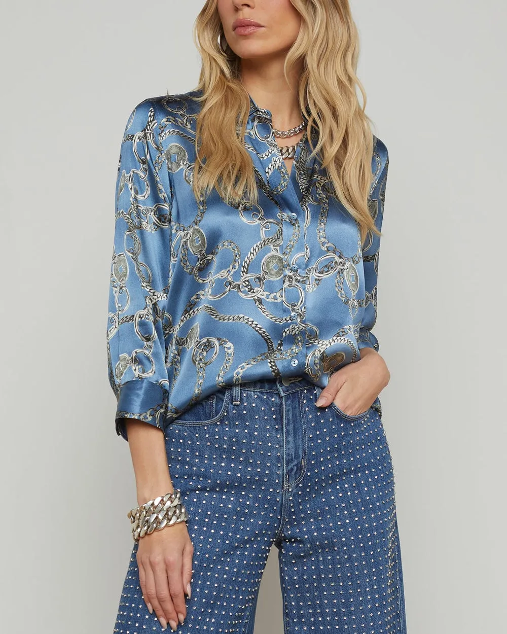 Good Luck Chain Print Dani Bluse