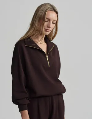 Hawley Halbzip-Pullover - Kaffeebohne