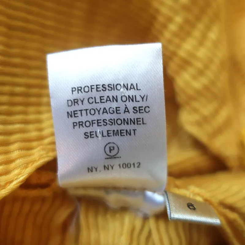Hellessy Phacelia Asymmetrisches Off-the-Shoulder Top in Ringelblumenfarbe aus Leinen-Seide Größe 6