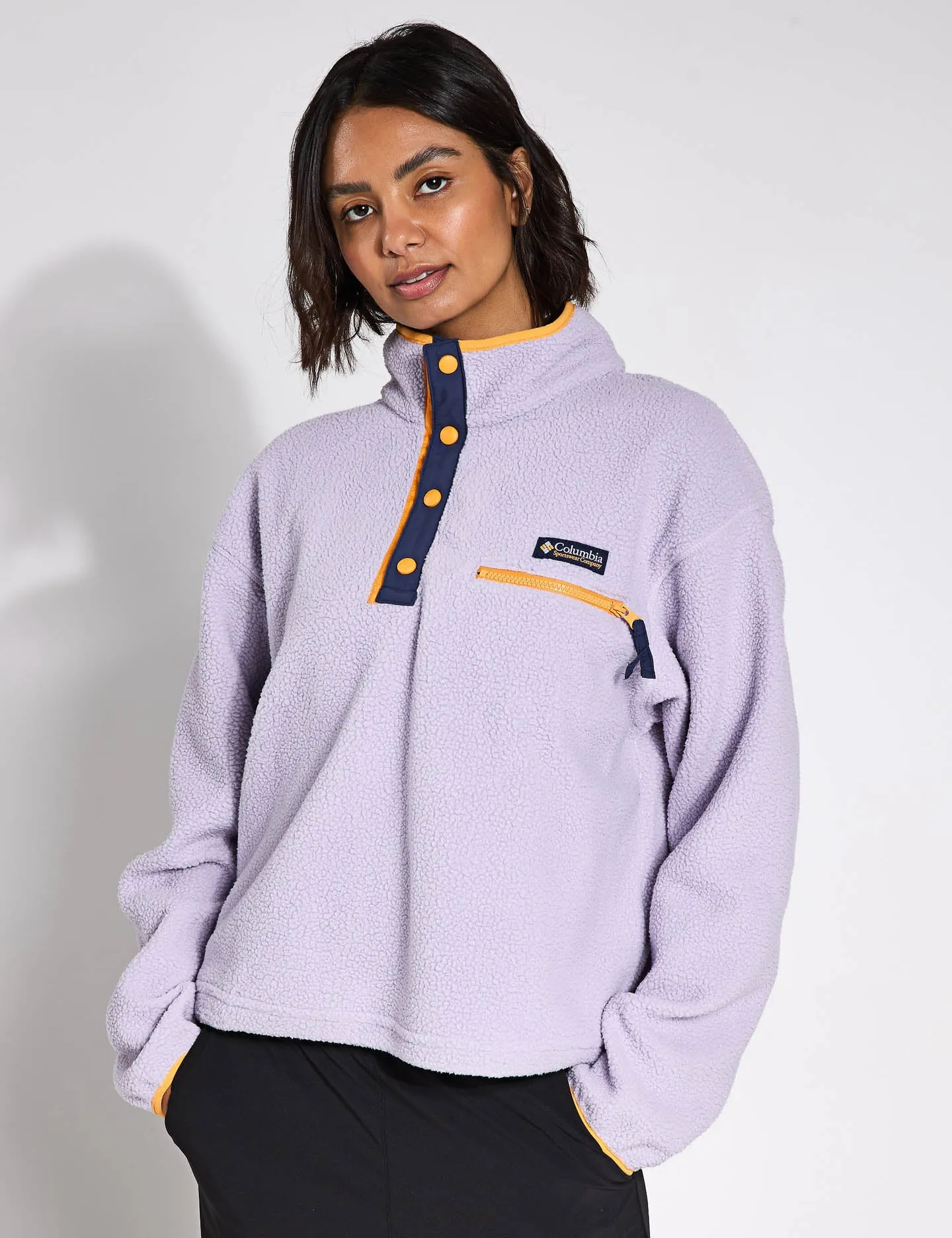 Helvetia II Cropped Sherpa Half Snap Fleece - Lavendelperle