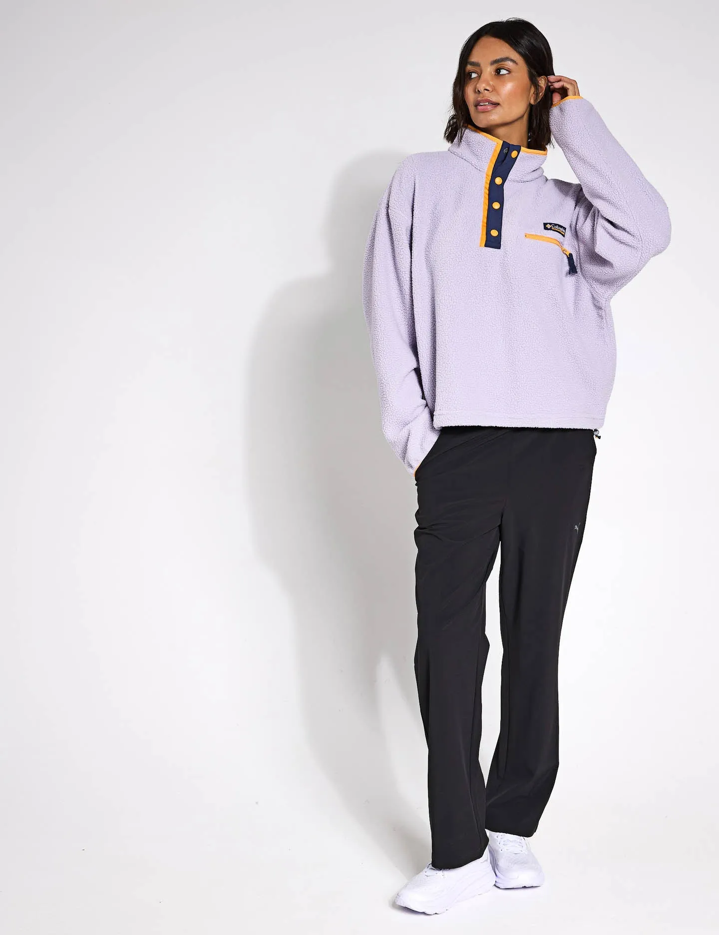 Helvetia II Cropped Sherpa Half Snap Fleece - Lavendelperle