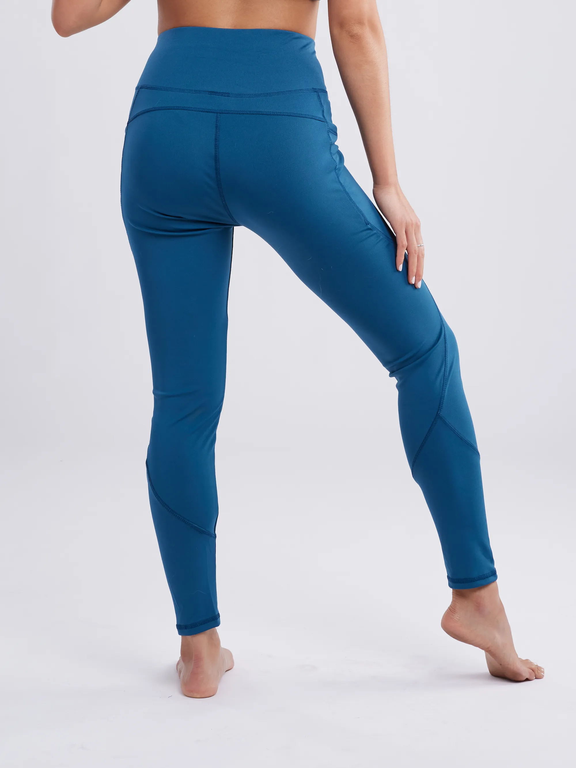 Klassische hochtaillierte Gym-Leggings mit Seitentaschen