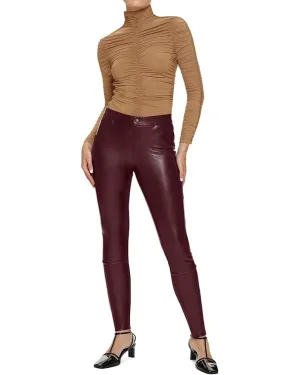 HUE Kunstleder-Leggings Damen SM (4-6) Rot Dehnbare Skinny Pull-On JDM323