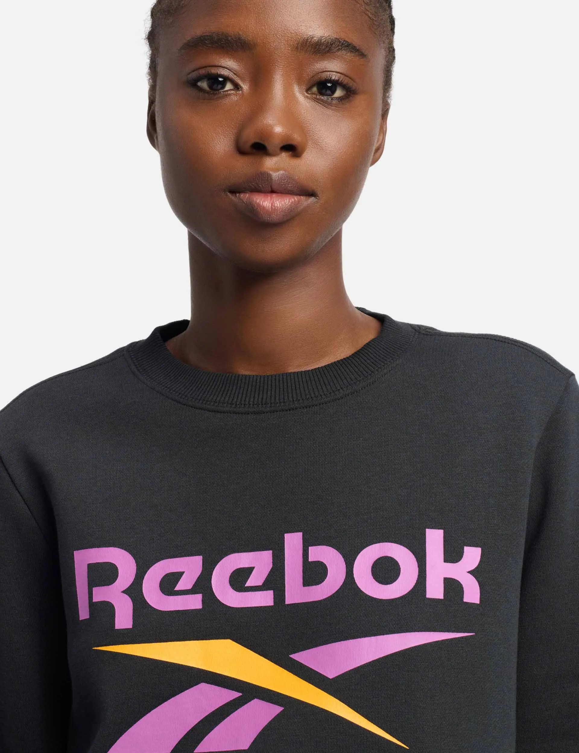 Identity Big Logo Sweatshirt - Schwarz/Lila Rave/Elektrisches Amber
