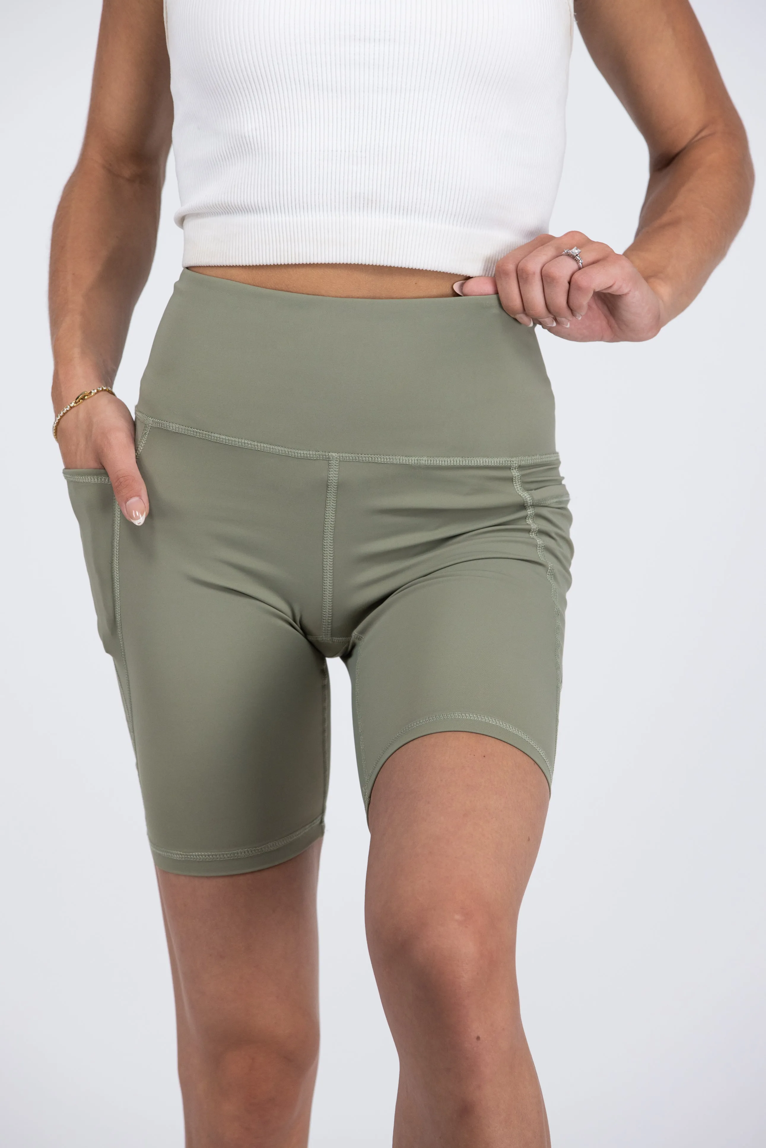 In The Groove Damen Sportive High Waist Fahrrad Shorts
