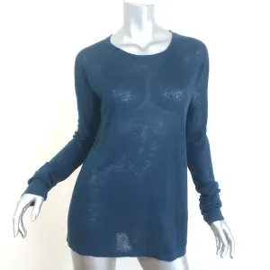 IRO JEANS Laurene Zweifarbiges Langarm-Shirt Marine Leinen Größe S