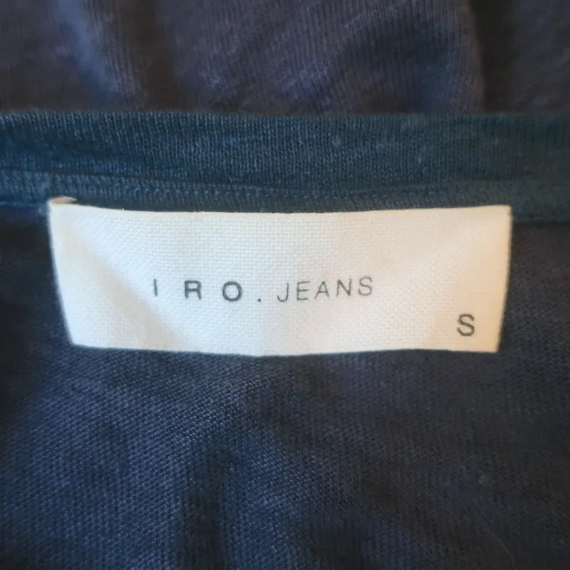 IRO JEANS Laurene Zweifarbiges Langarm-Shirt Marine Leinen Größe S