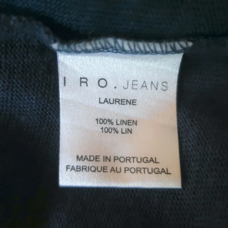 IRO JEANS Laurene Zweifarbiges Langarm-Shirt Marine Leinen Größe S
