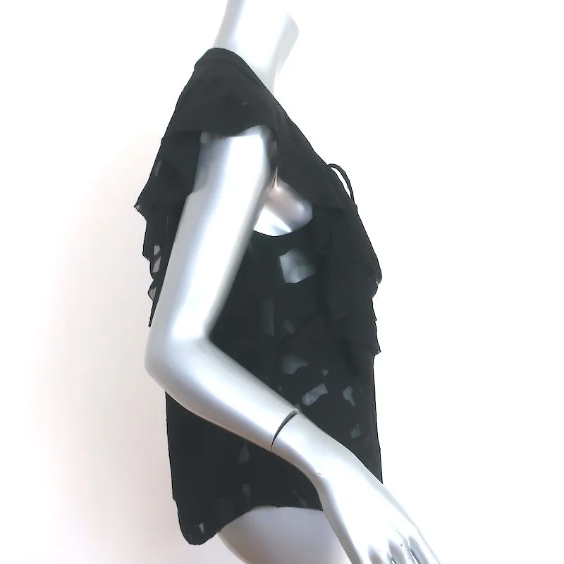 IRO Schnürbluse Gilka Schwarz Burnout-Georgette Größe 38 Ärmelloses Top