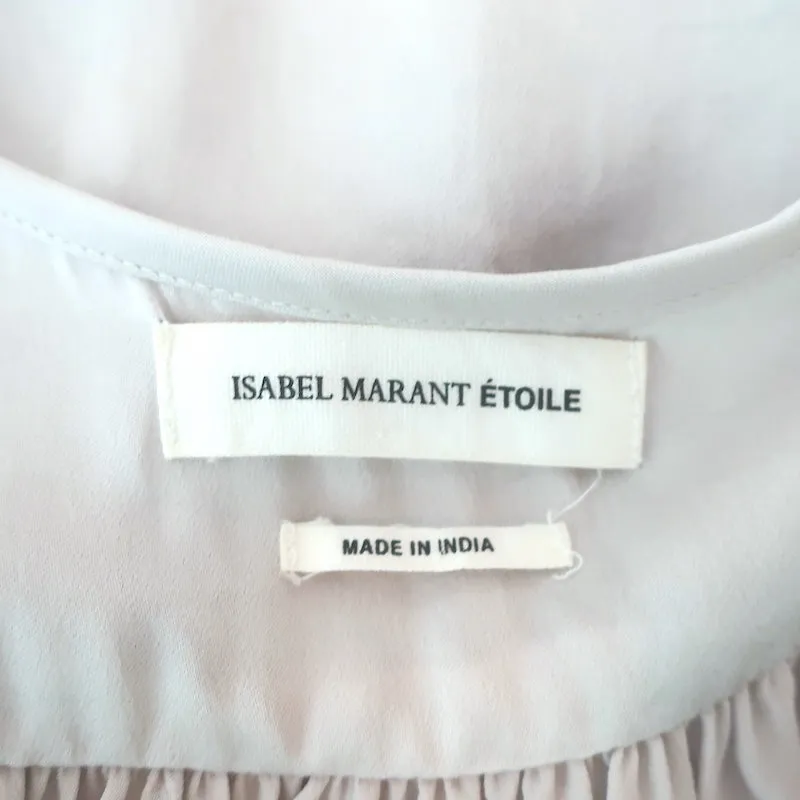Isabel Marant Etoile Hervey Top mit Kordelzugsaum in Silber Größe 34 Ärmellose Bluse