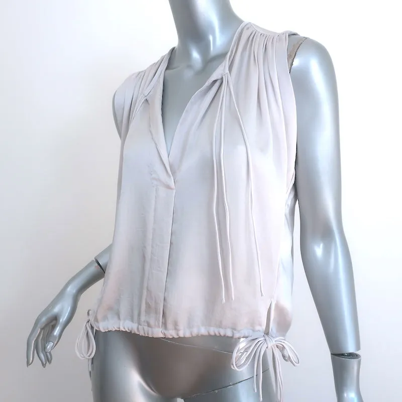 Isabel Marant Etoile Hervey Top mit Kordelzugsaum in Silber Größe 34 Ärmellose Bluse