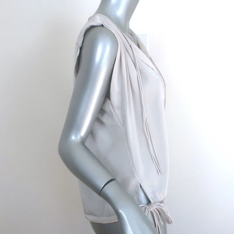 Isabel Marant Etoile Hervey Top mit Kordelzugsaum in Silber Größe 34 Ärmellose Bluse