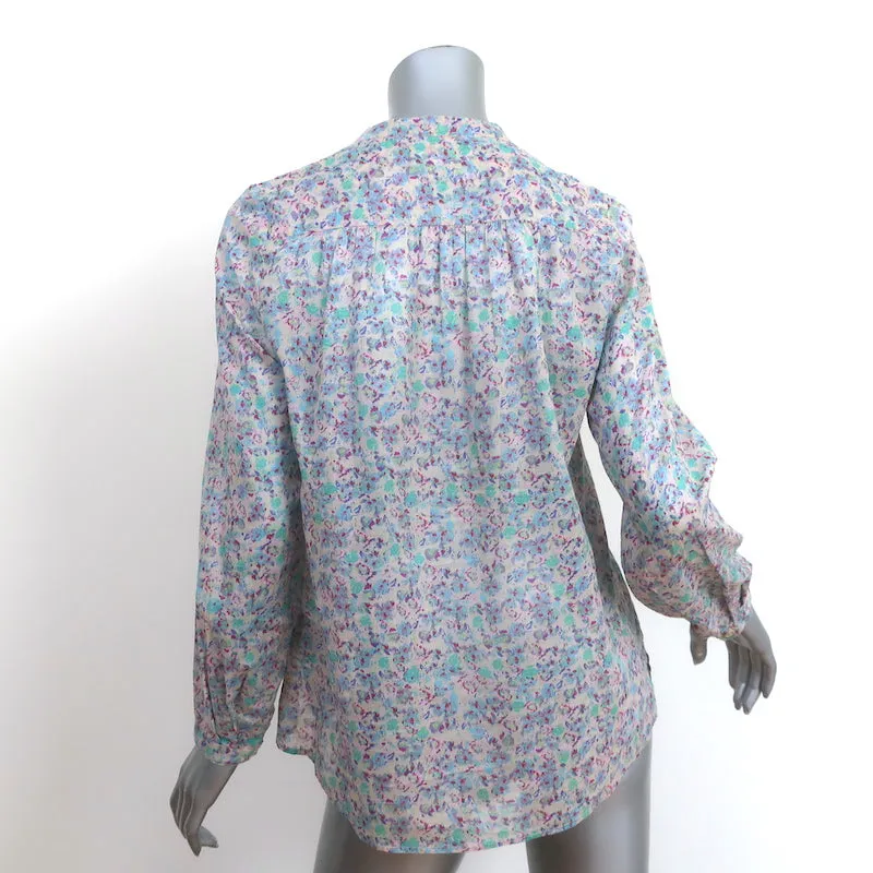 Isabel Marant Etoile Maria Top Bluse mit Blumenprint aus Baumwolle, Größe 34, Langarm