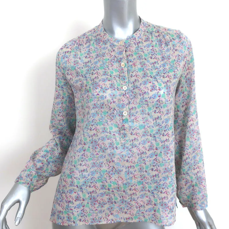 Isabel Marant Etoile Maria Top Bluse mit Blumenprint aus Baumwolle, Größe 34, Langarm