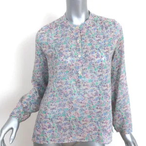 Isabel Marant Etoile Maria Top Bluse mit Blumenprint aus Baumwolle, Größe 34, Langarm