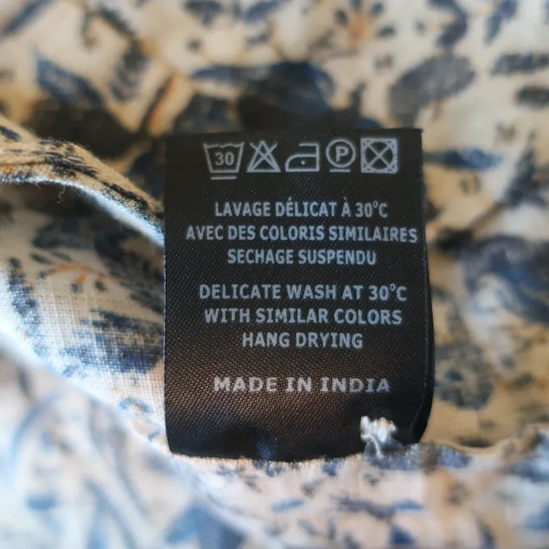 Isabel Marant Etoile Rüschenbluse aus bedrucktem Leinen in Beige Größe 38