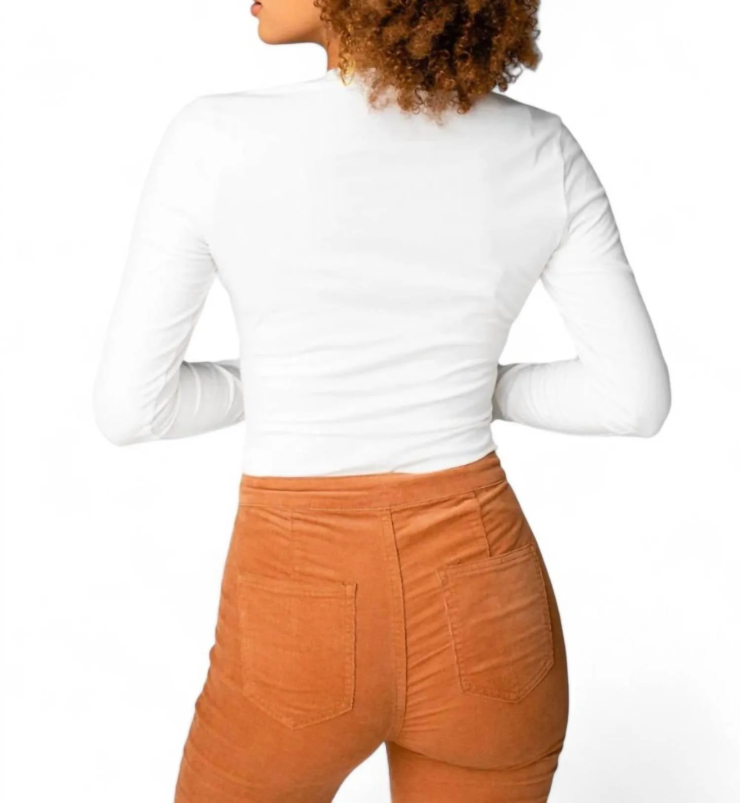 Ivy Henley Bodysuit mit Knopfleiste in Creme