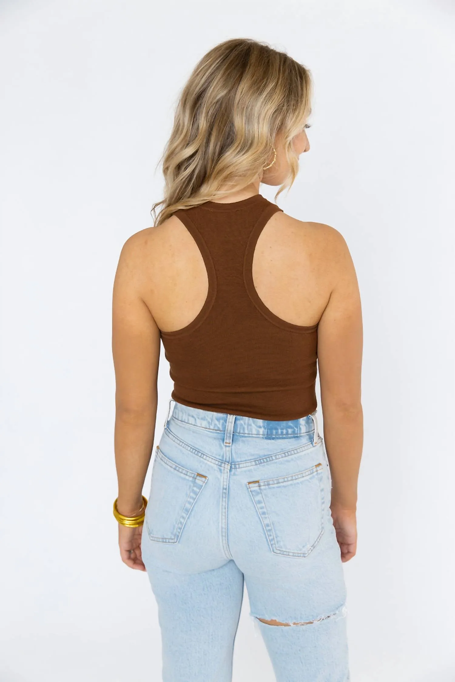 Jada Racerback Bodysuit in Schokolade