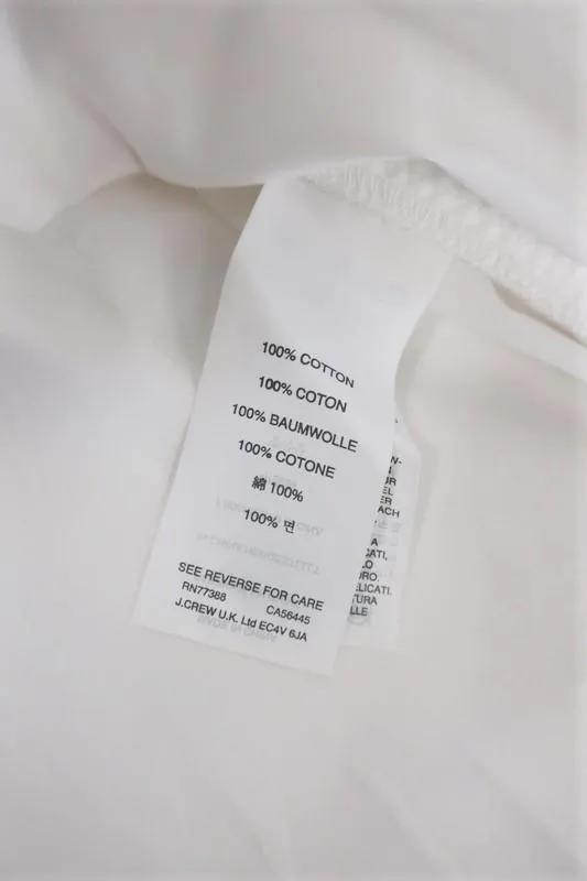 J.Crew Ärmellose Bluse mit Seitenreißverschluss Weiß Baumwolle Größe 2 Tall Stil C2039 NEU