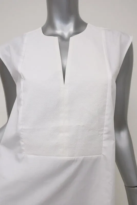 J.Crew Ärmellose Bluse mit Seitenreißverschluss Weiß Baumwolle Größe 2 Tall Stil C2039 NEU